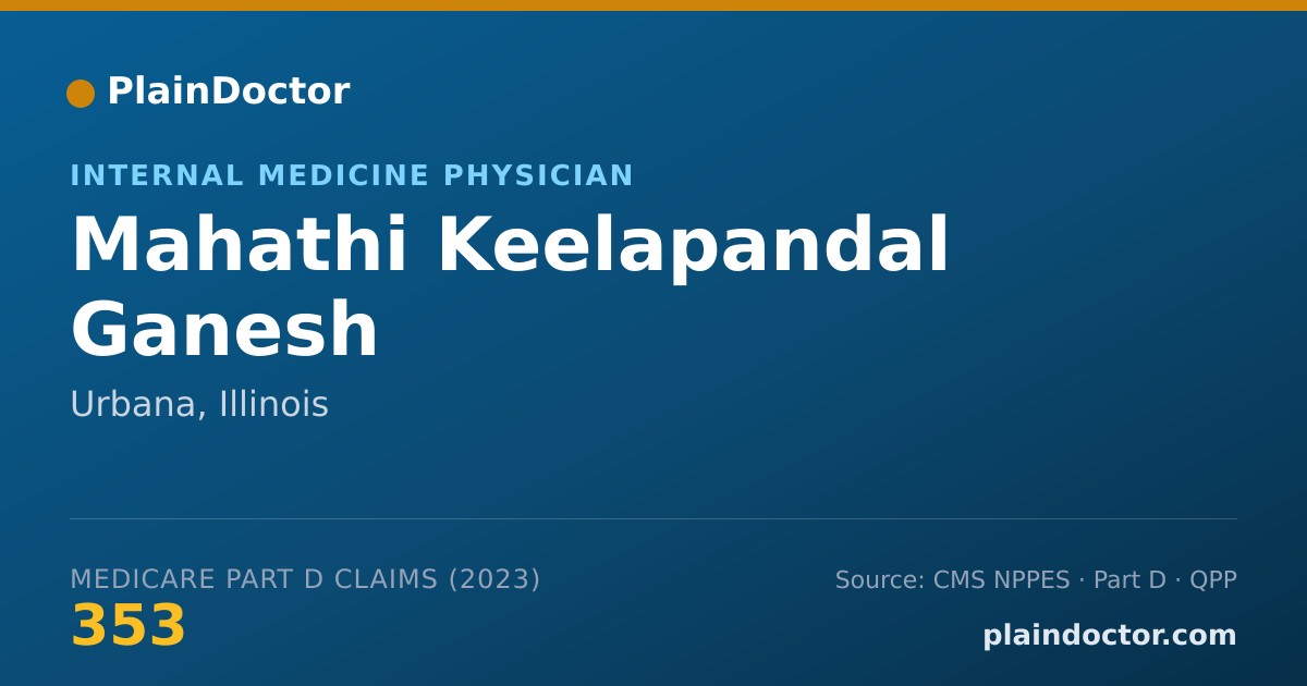 Shareable card for Mahathi Keelapandal Ganesh - Internal Medicine Physician, Urbana, IL