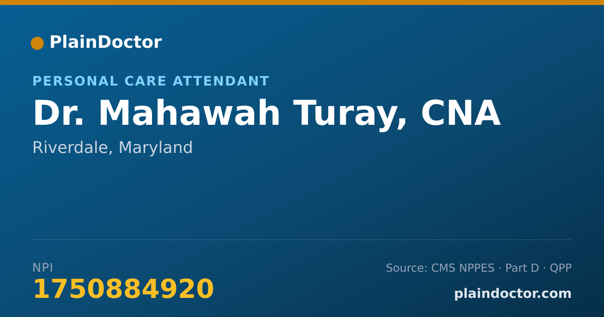 Shareable card for Mahawah Turay, CNA - Personal Care Attendant, Riverdale, MD