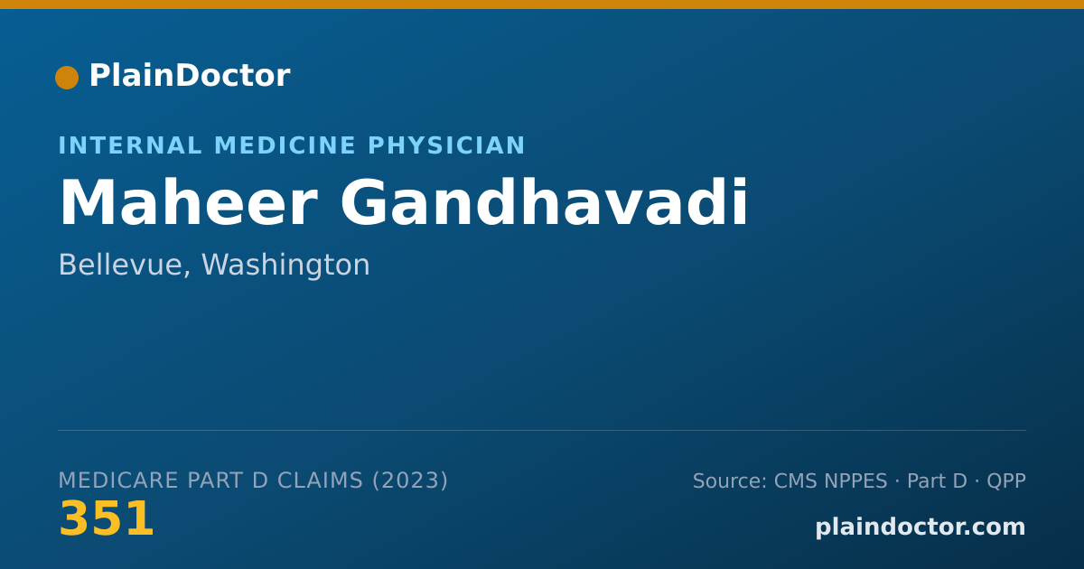 Shareable card for Maheer Gandhavadi - Internal Medicine Physician, Bellevue, WA