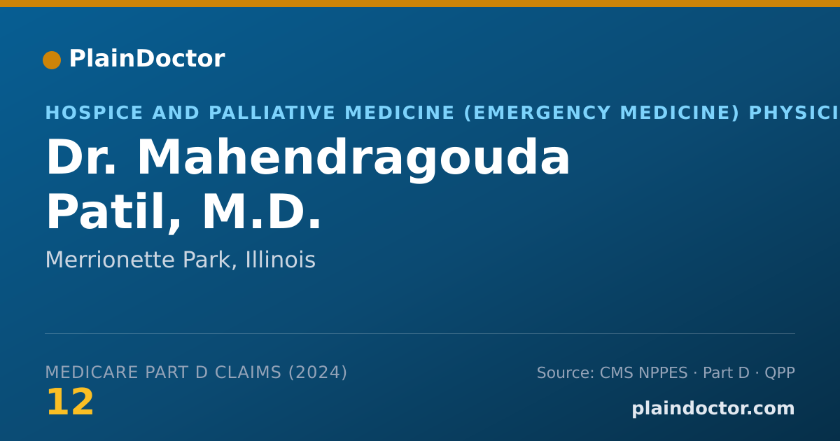 Shareable card for Mahendragouda Patil, M.D. - Hospice and Palliative Medicine (Emergency Medicine) Physician, Merrionette Park, IL