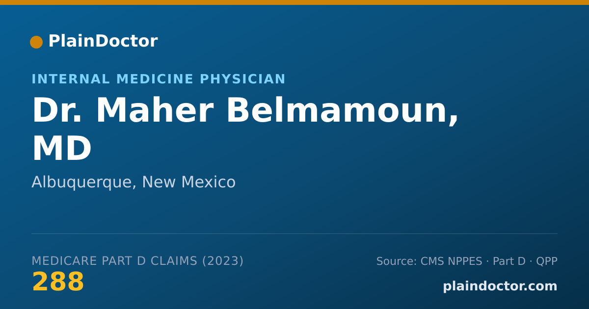 Shareable card for Maher Belmamoun, MD - Internal Medicine Physician, Albuquerque, NM