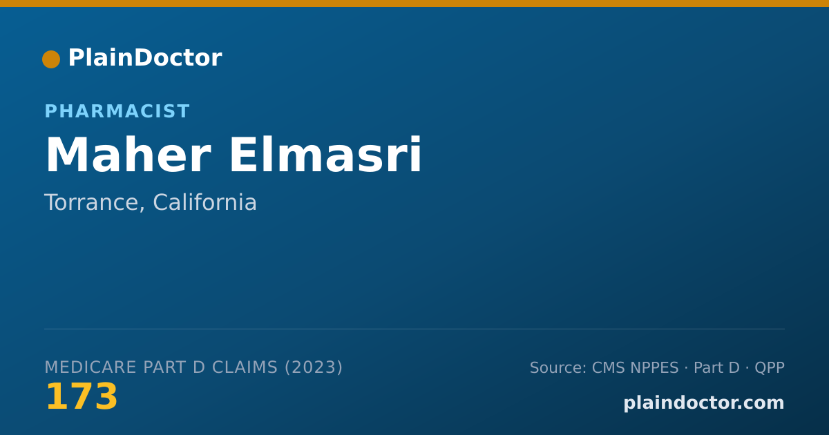 Shareable card for Maher Elmasri - Pharmacist, Torrance, CA