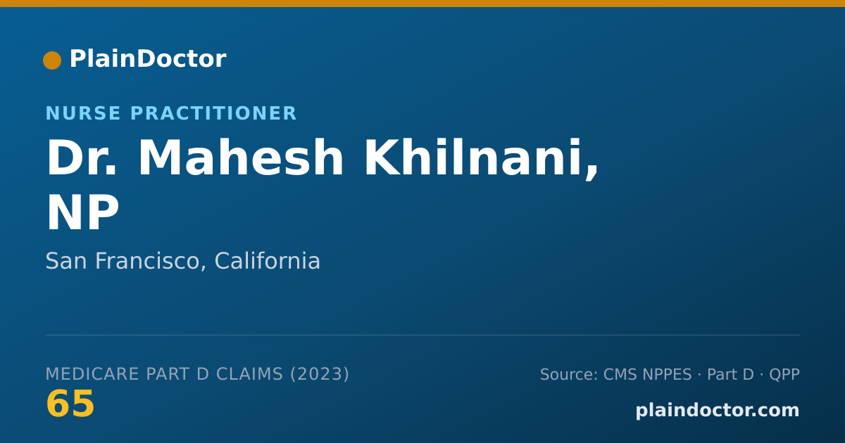 Shareable card for Mahesh Khilnani, NP - Nurse Practitioner, San Francisco, CA