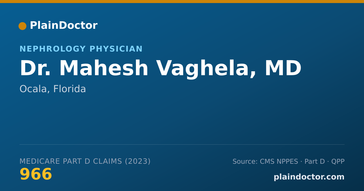 Shareable card for Mahesh Vaghela, MD - Nephrology Physician, Ocala, FL