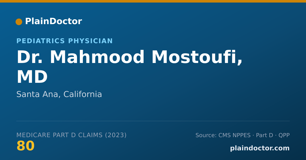 Shareable card for Mahmood Mostoufi, MD - Pediatrics Physician, Santa Ana, CA