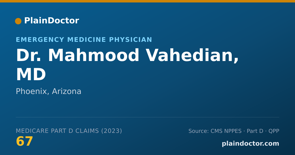 Shareable card for Mahmood Vahedian, MD - Emergency Medicine Physician, Phoenix, AZ