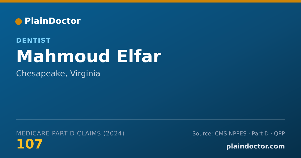Shareable card for Mahmoud Elfar - Dentist, Chesapeake, VA