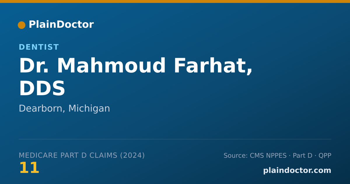 Shareable card for Mahmoud Farhat, DDS - Dentist, Dearborn, MI