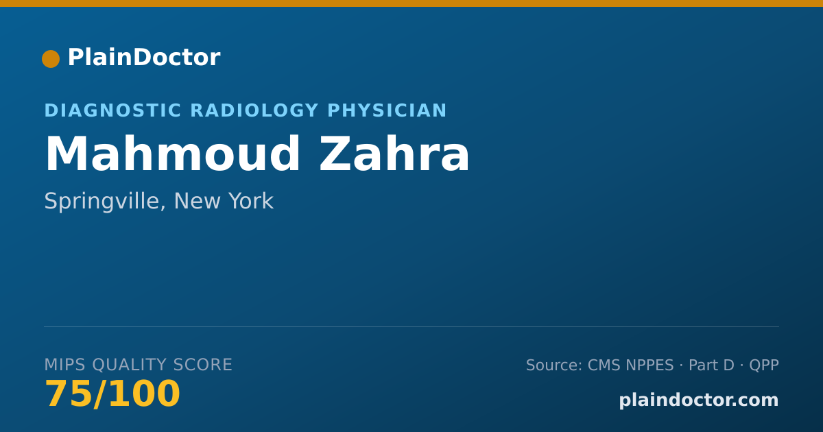 Shareable card for Mahmoud Zahra - Diagnostic Radiology Physician, Springville, NY