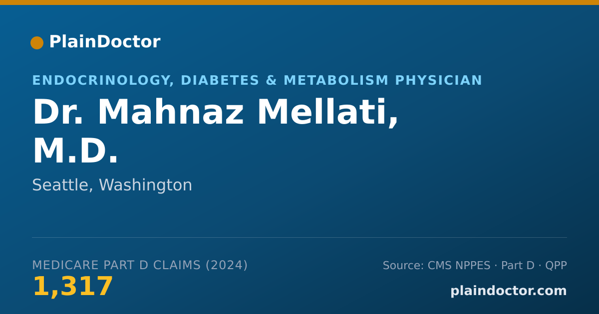 Shareable card for Mahnaz Mellati, M.D. - Endocrinology, Diabetes & Metabolism Physician, Seattle, WA