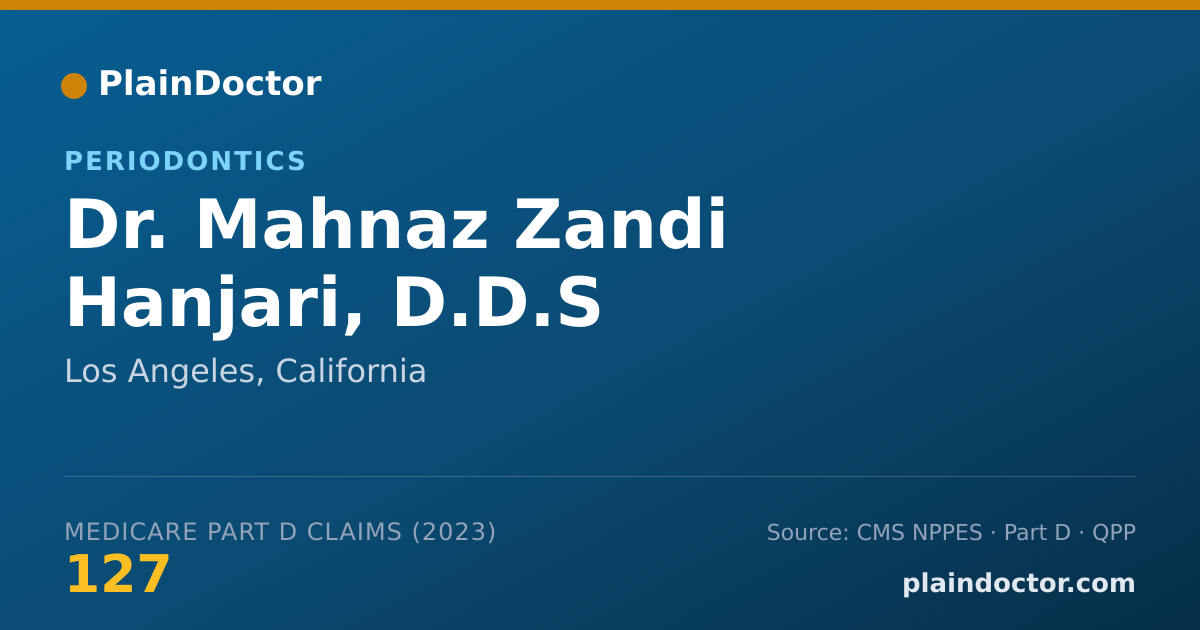 Shareable card for Mahnaz Zandi Hanjari, D.D.S - Periodontics, Los Angeles, CA