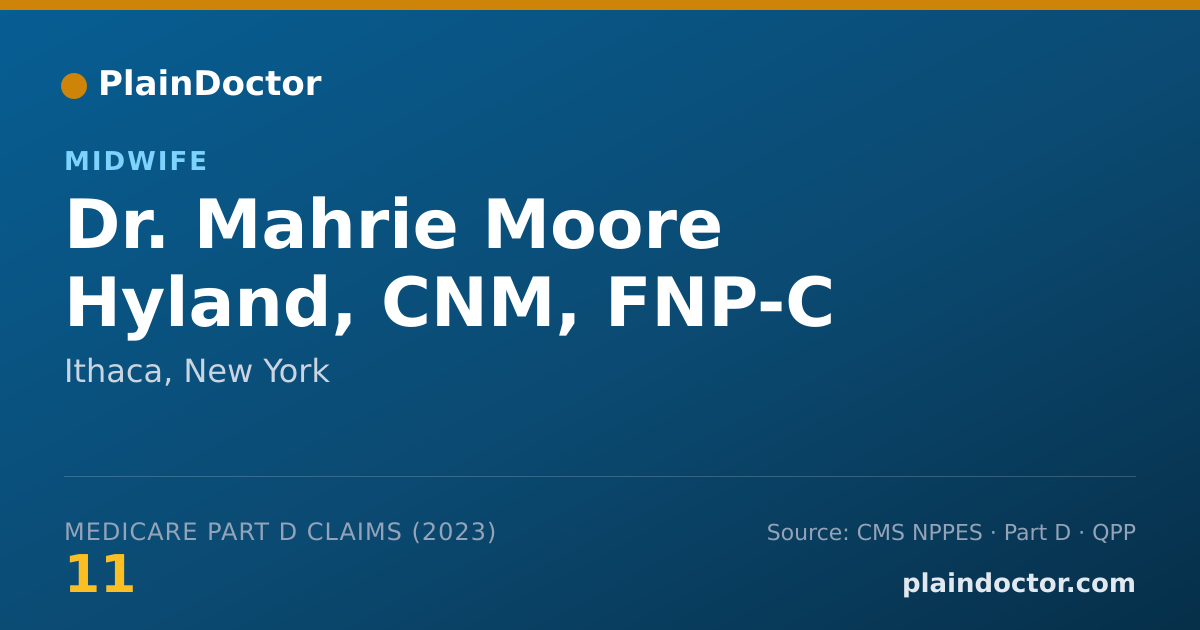Shareable card for Mahrie Moore Hyland, CNM, FNP-C - Midwife, Ithaca, NY