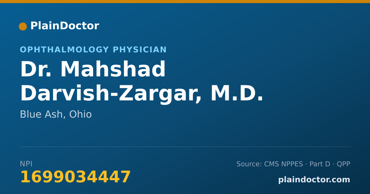 Shareable card for Mahshad Darvish-Zargar, M.D. - Ophthalmology Physician, Blue Ash, OH