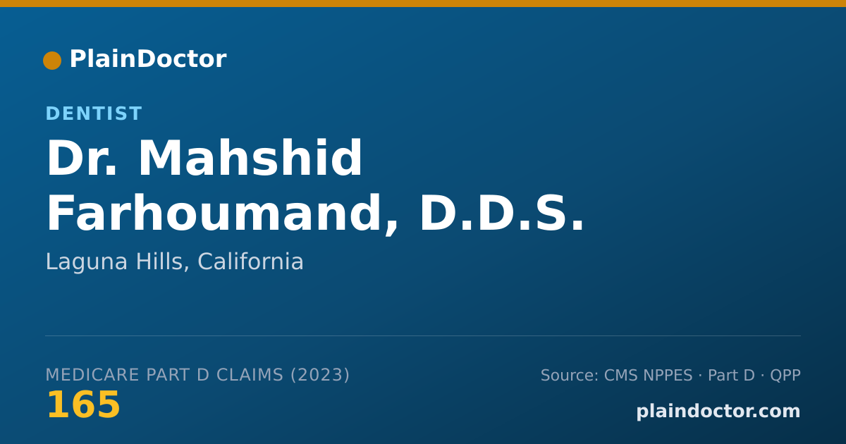 Shareable card for Mahshid Farhoumand, D.D.S. - Dentist, Laguna Hills, CA