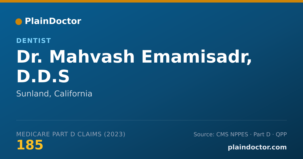 Shareable card for Mahvash Emamisadr, D.D.S - Dentist, Sunland, CA