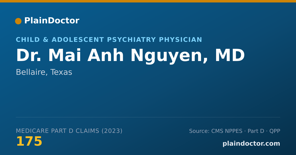 Shareable card for Mai Anh Nguyen, MD - Child & Adolescent Psychiatry Physician, Bellaire, TX
