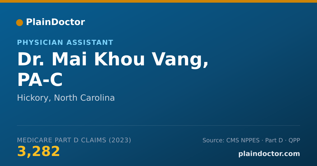 Shareable card for Mai Khou Vang, PA-C - Physician Assistant, Hickory, NC