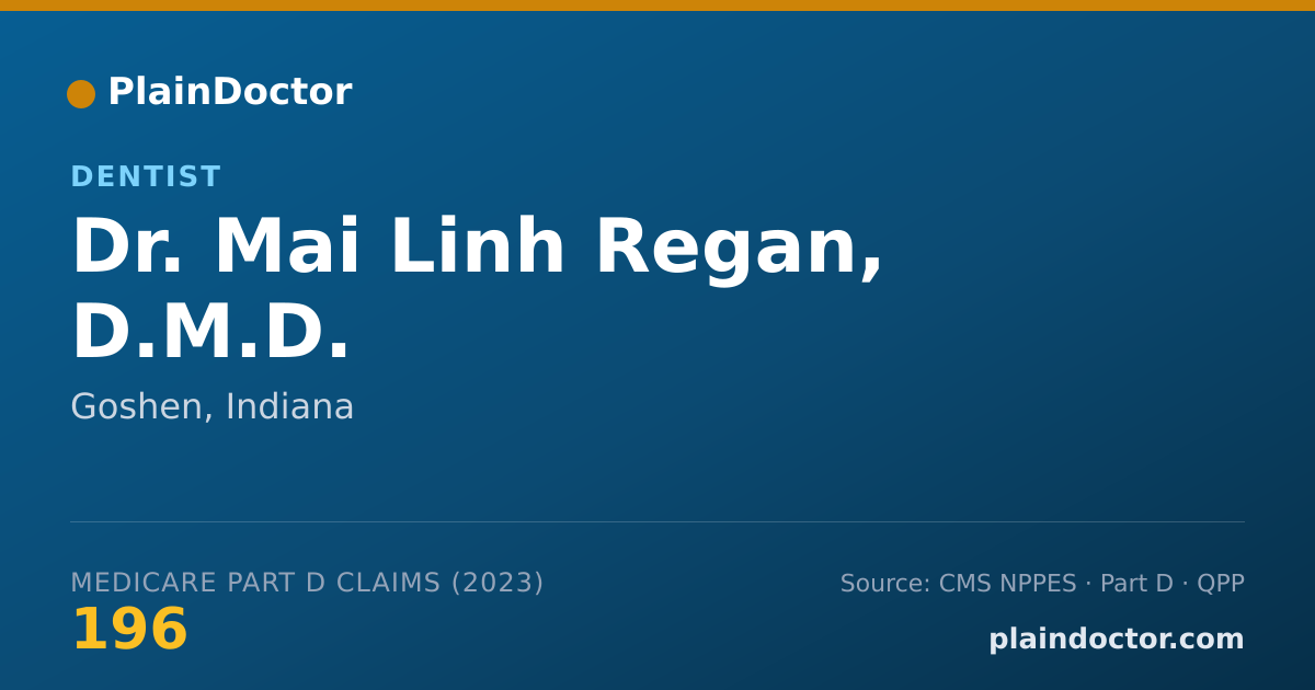 Shareable card for Mai Linh Regan, D.M.D. - Dentist, Goshen, IN