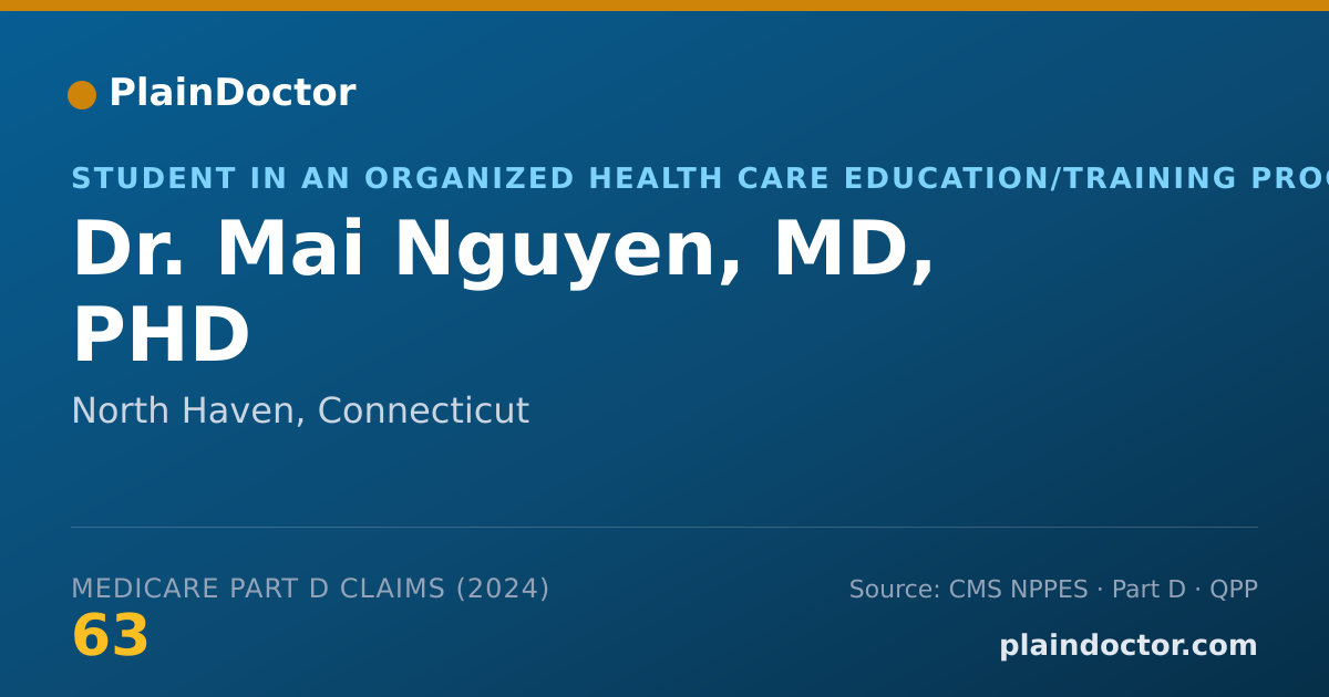 Shareable card for Mai Nguyen, MD, PHD - Student in an Organized Health Care Education/Training Program, New Haven, CT