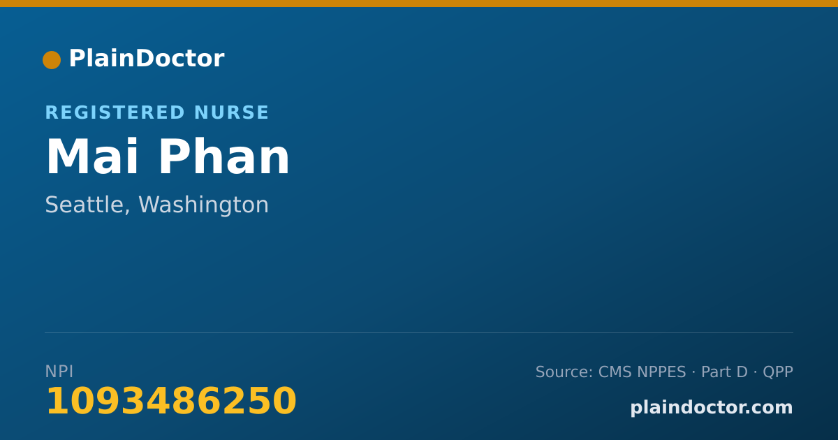Shareable card for Mai Phan - Registered Nurse, Seattle, WA
