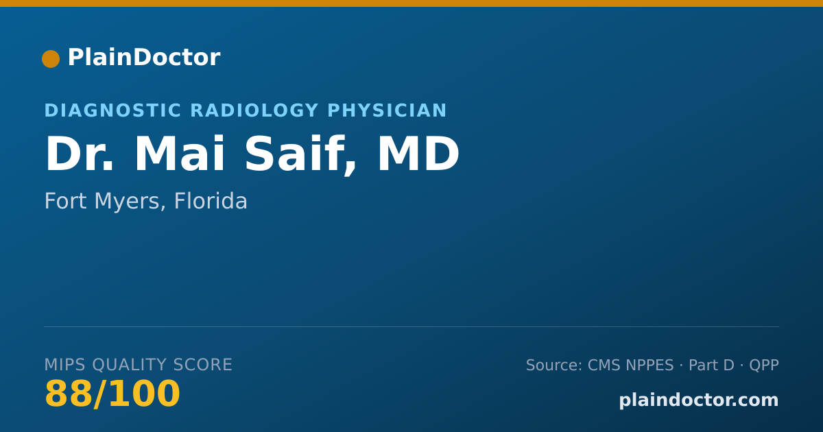 Shareable card for Mai Saif, MD - Diagnostic Radiology Physician, Fort Myers, FL