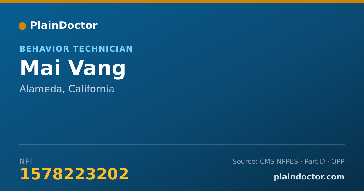 Shareable card for Mai Vang - Behavior Technician, Alameda, CA