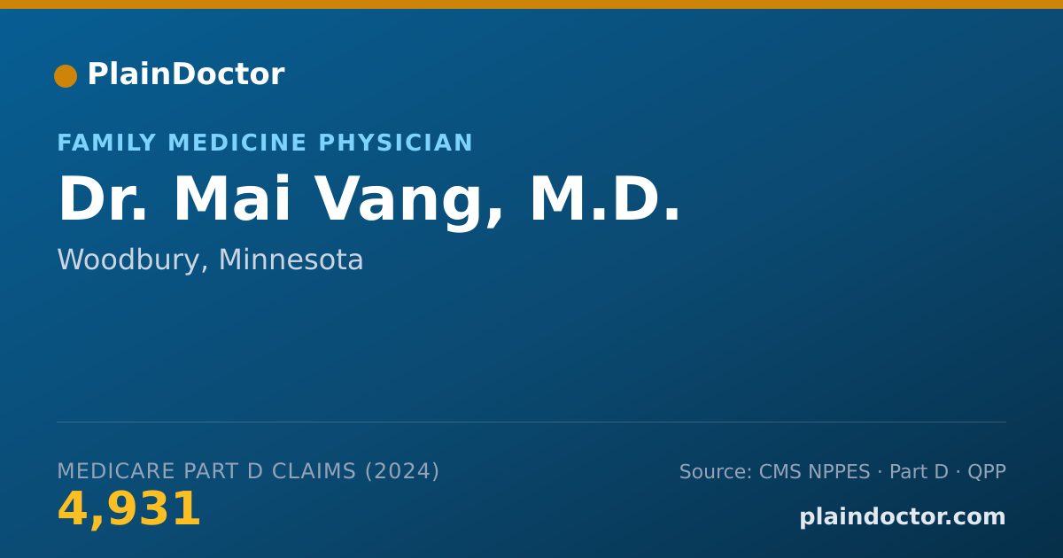 Shareable card for Mai Vang, M.D. - Family Medicine Physician, Woodbury, MN