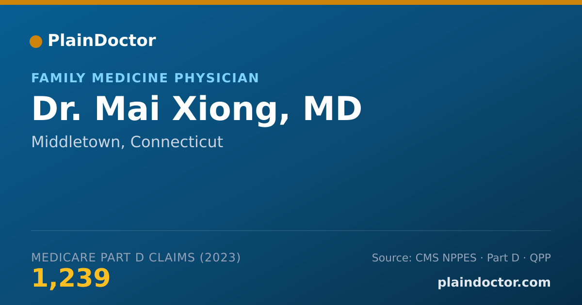 Shareable card for Mai Xiong, MD - Family Medicine Physician, Middletown, CT