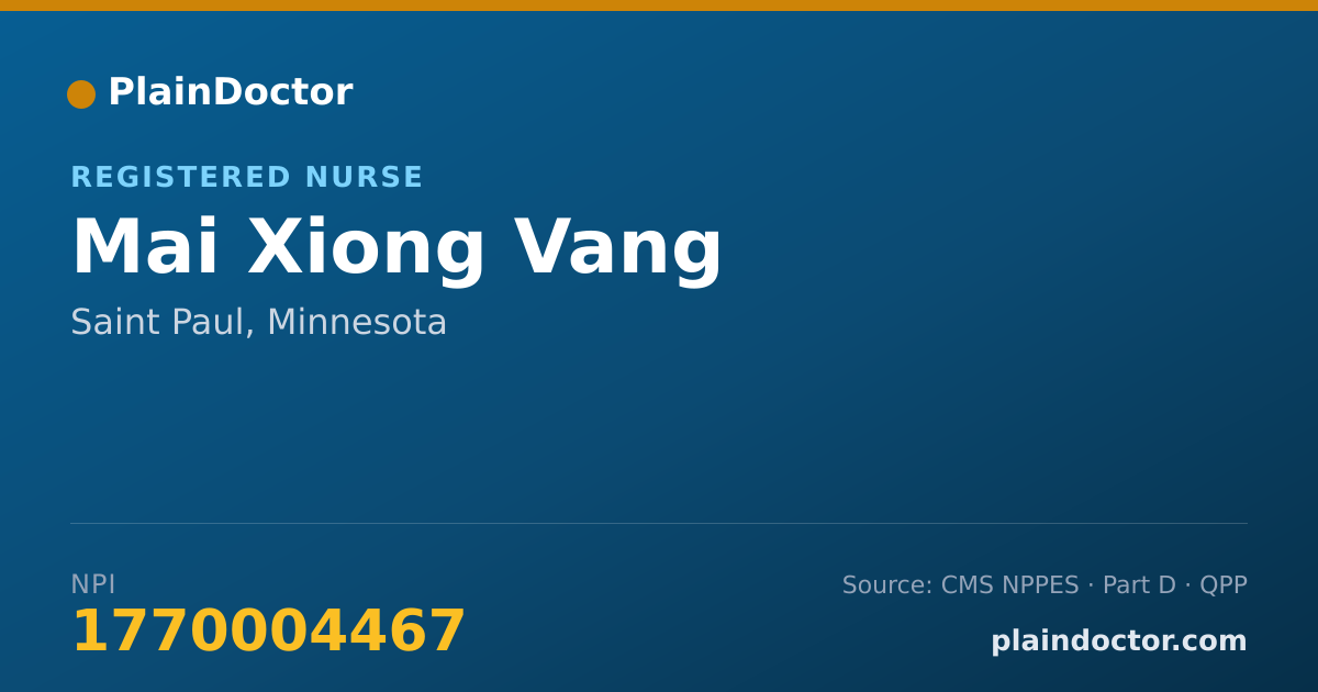 Shareable card for Mai Xiong Vang - Registered Nurse, Saint Paul, MN