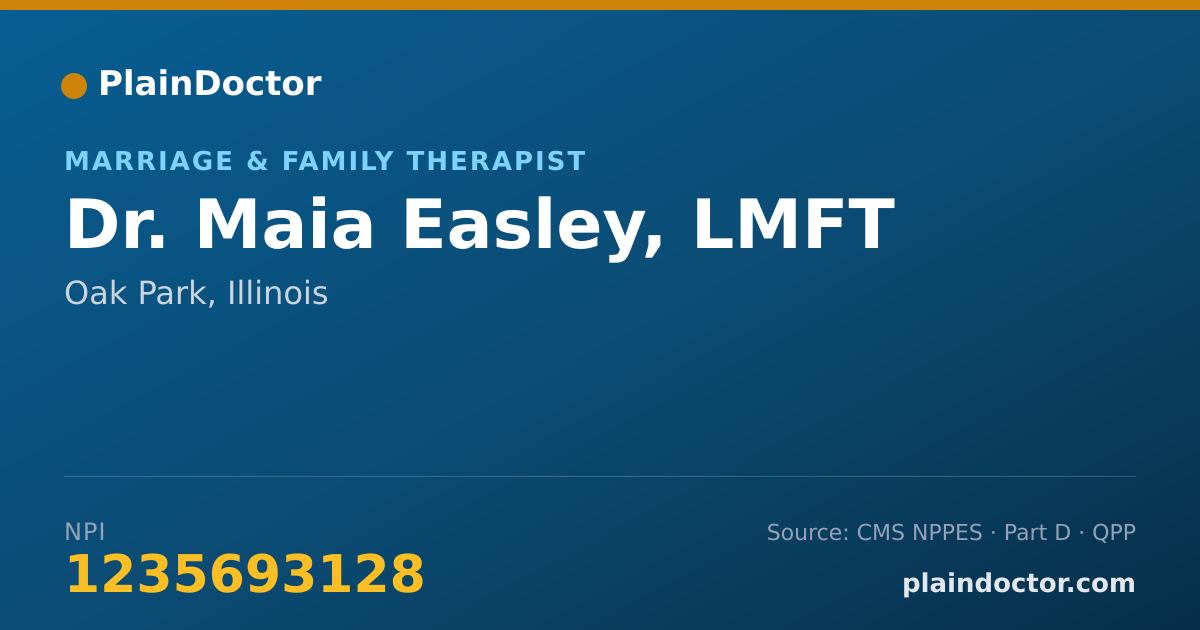 Shareable card for Maia Easley, LMFT - Marriage & Family Therapist, Oak Park, IL