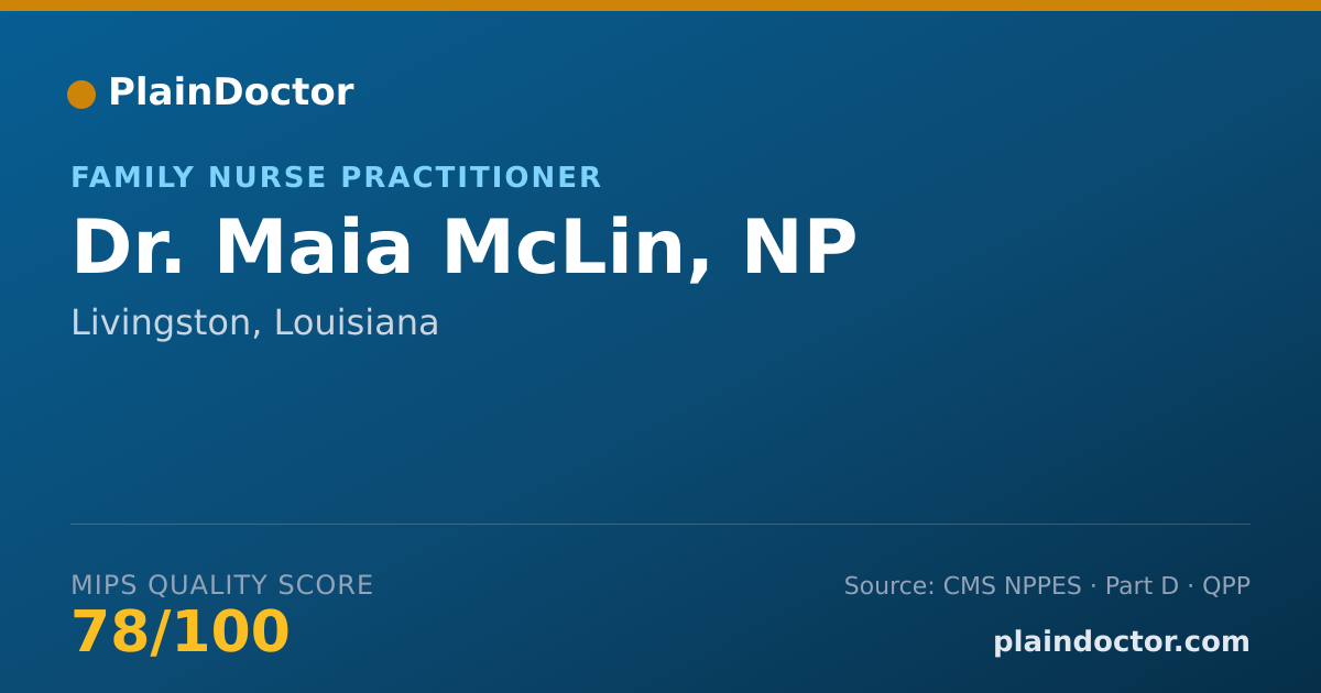 Shareable card for Maia McLin, NP - Family Nurse Practitioner, Livingston, LA