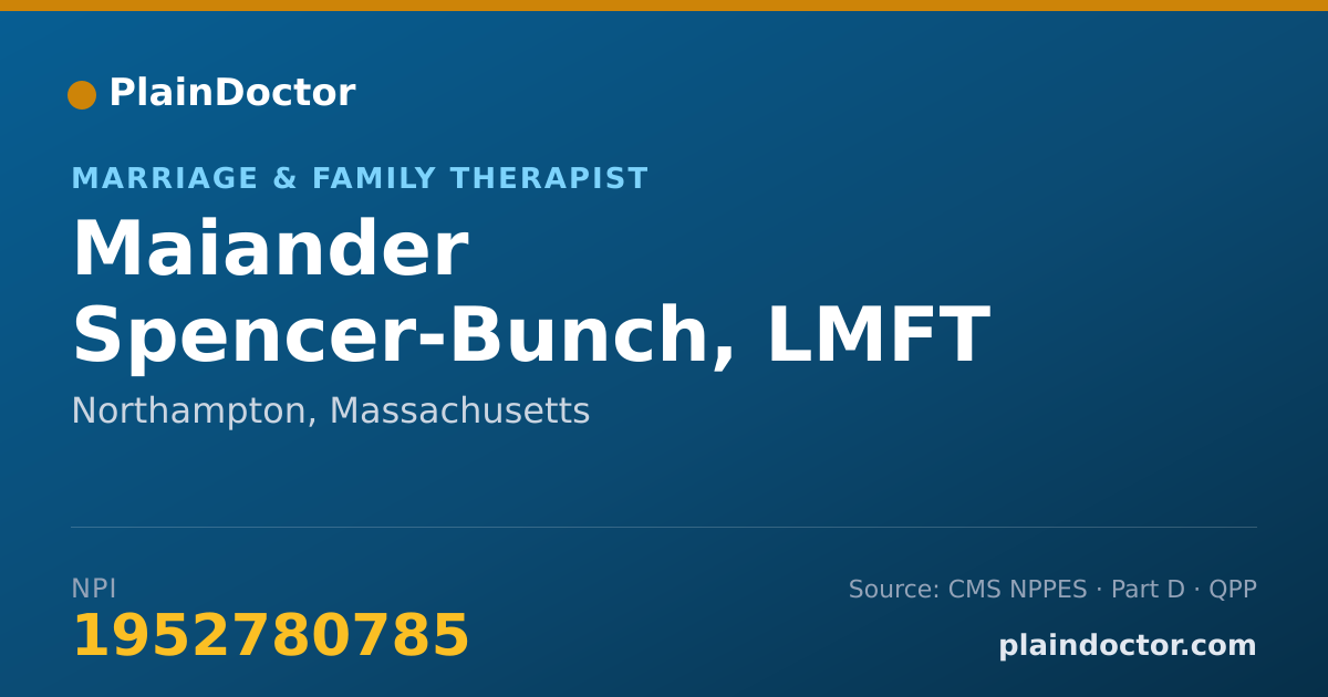 Shareable card for Maiander Spencer-Bunch, LMFT - Marriage & Family Therapist, Northampton, MA