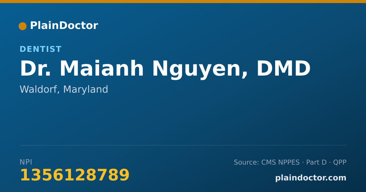 Shareable card for Maianh Nguyen, DMD - Dentist, Waldorf, MD