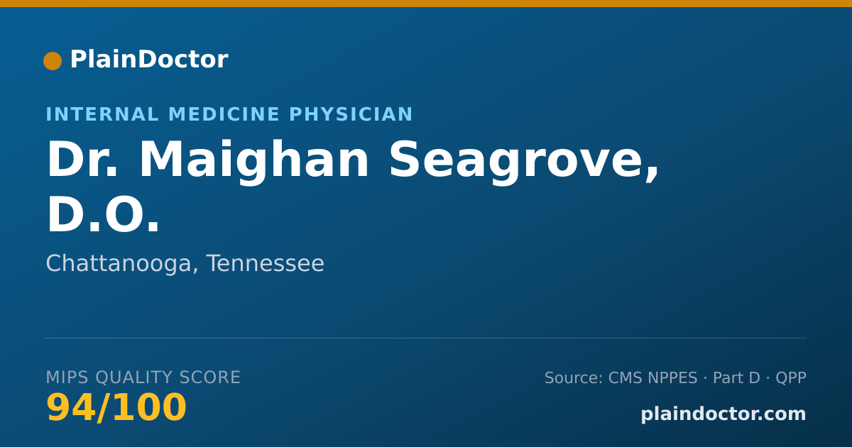 Shareable card for Maighan Seagrove, D.O. - Internal Medicine Physician, Chattanooga, TN
