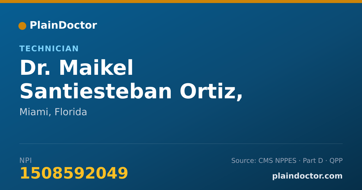 Shareable card for Maikel Santiesteban Ortiz, MHTC - Technician, Miami, FL