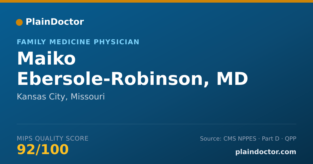 Shareable card for Maiko Ebersole-Robinson, MD MPH - Family Medicine Physician, Kansas City, MO
