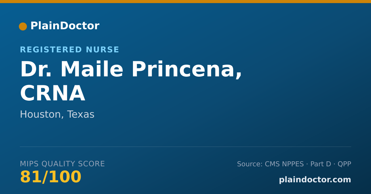 Shareable card for Maile Princena, CRNA - Registered Nurse, Houston, TX