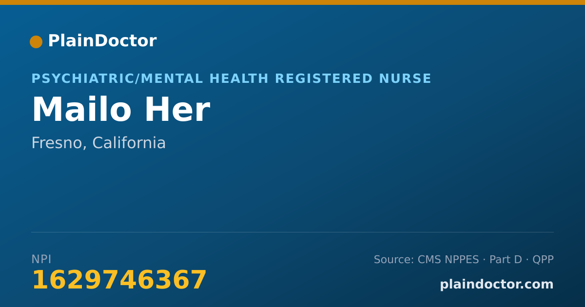 Shareable card for Mailo Her - Psychiatric/Mental Health Registered Nurse, Fresno, CA