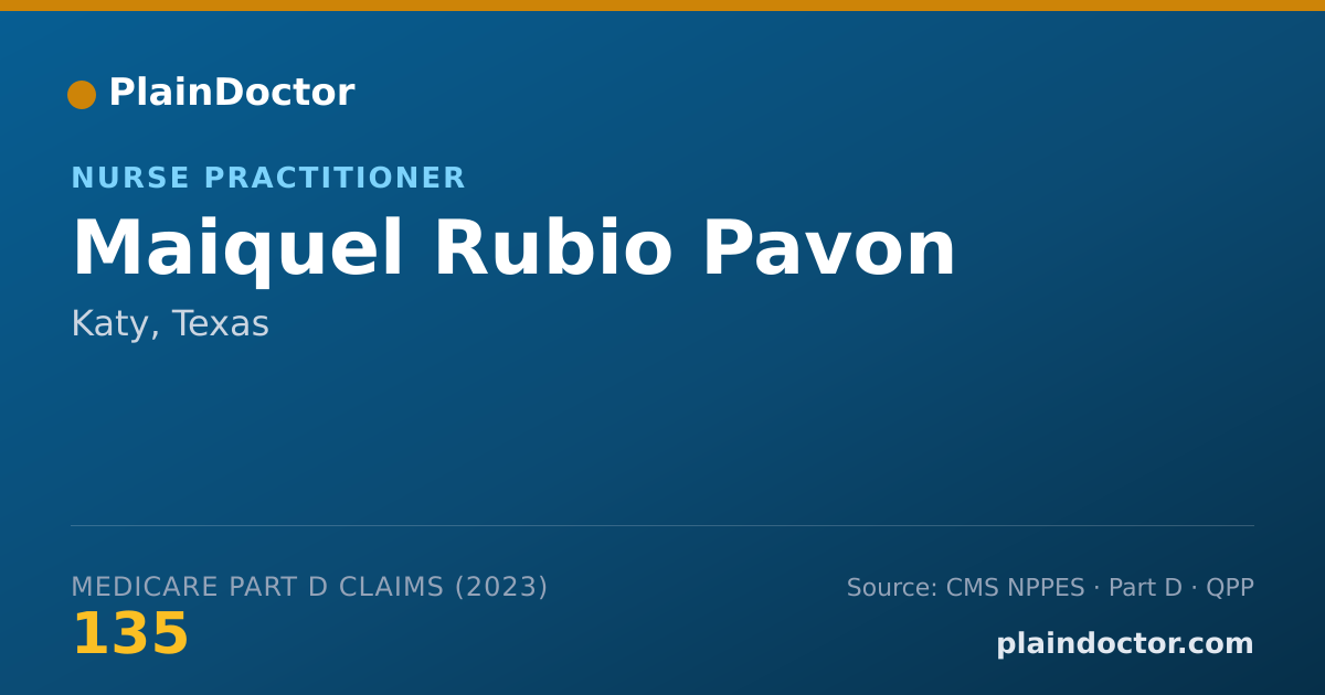 Shareable card for Maiquel Rubio Pavon - Nurse Practitioner, Katy, TX