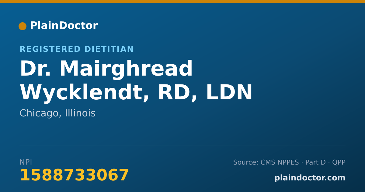 Shareable card for Mairghread Wycklendt, RD, LDN - Registered Dietitian, Chicago, IL