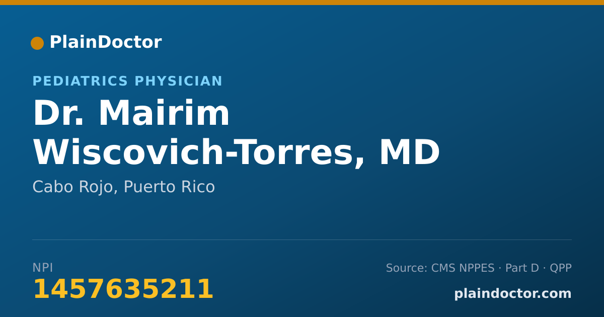 Shareable card for Mairim Wiscovich-Torres, MD - Pediatrics Physician, Cabo Rojo, PR