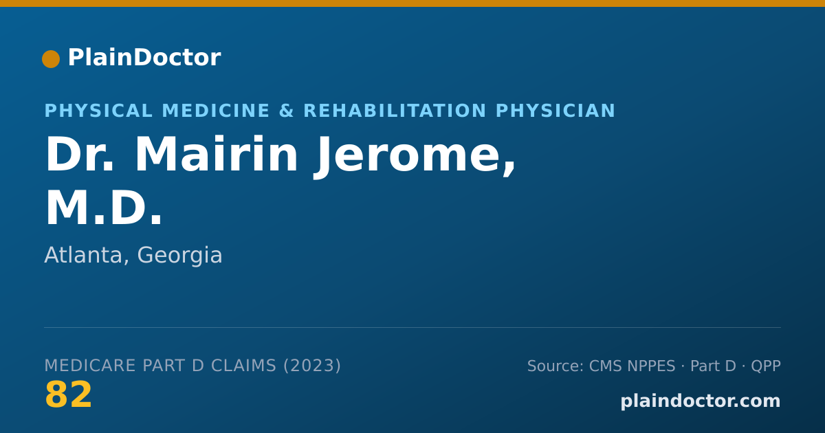 Shareable card for Mairin Jerome, M.D. - Physical Medicine & Rehabilitation Physician, Atlanta, GA