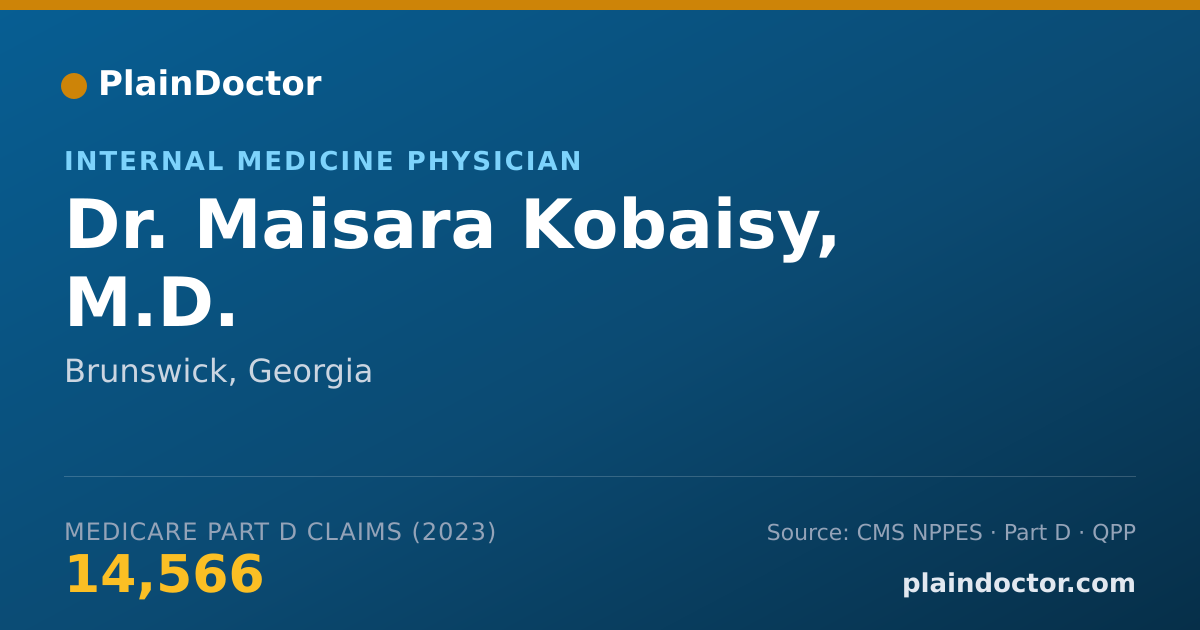 Shareable card for Maisara Kobaisy, M.D. - Internal Medicine Physician, Brunswick, GA