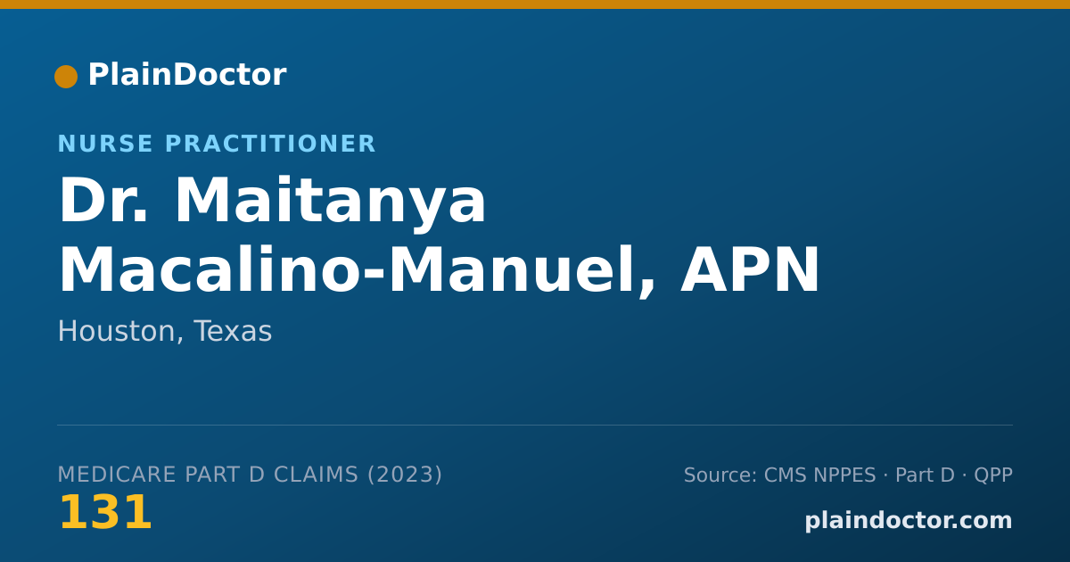 Shareable card for Maitanya Macalino-Manuel, APN - Nurse Practitioner, Houston, TX
