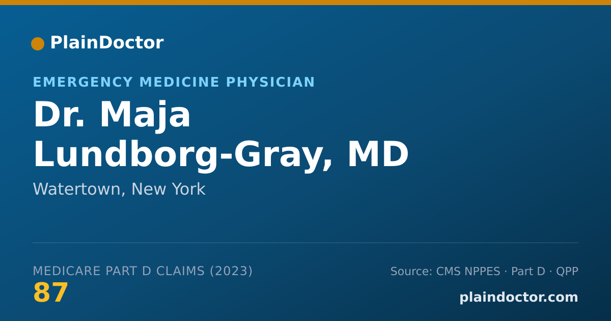 Shareable card for Maja Lundborg-Gray, MD - Emergency Medicine Physician, Watertown, NY