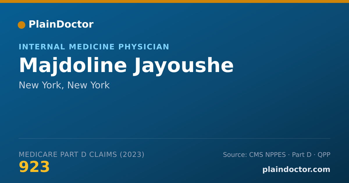 Shareable card for Majdoline Jayoushe - Internal Medicine Physician, New York, NY