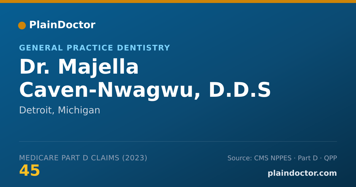 Shareable card for Majella Caven-Nwagwu, D.D.S - General Practice Dentistry, Detroit, MI