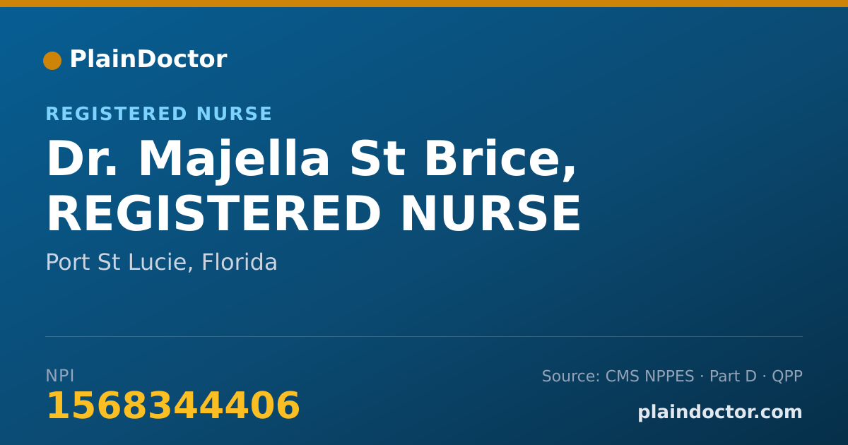 Shareable card for Majella St Brice, REGISTERED NURSE - Registered Nurse, Port St Lucie, FL