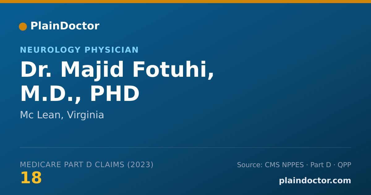 Shareable card for Majid Fotuhi, M.D., PHD - Neurology Physician, Mc Lean, VA