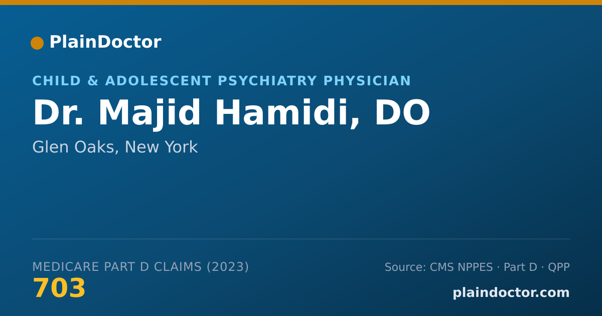 Shareable card for Majid Hamidi, DO - Child & Adolescent Psychiatry Physician, Glen Oaks, NY
